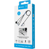 Sandberg 441-69 USB-kabel 1,2 m USB A/USB C 2 x USB-C/MagSafe 100 W Sort