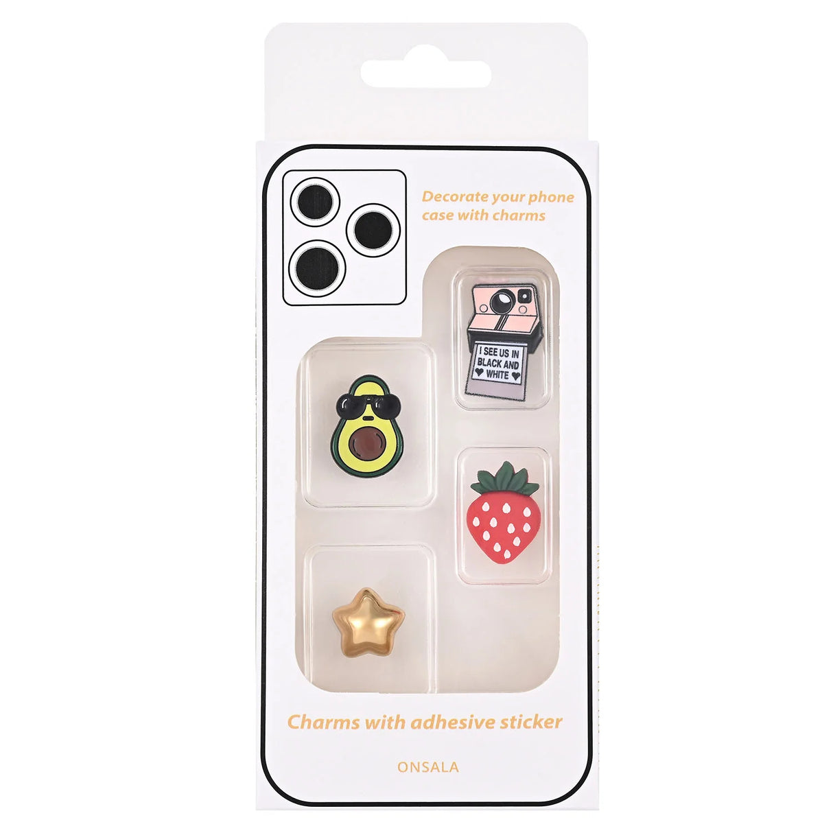 Charms Pimp Your Phone Metal og Plastik 4 stk