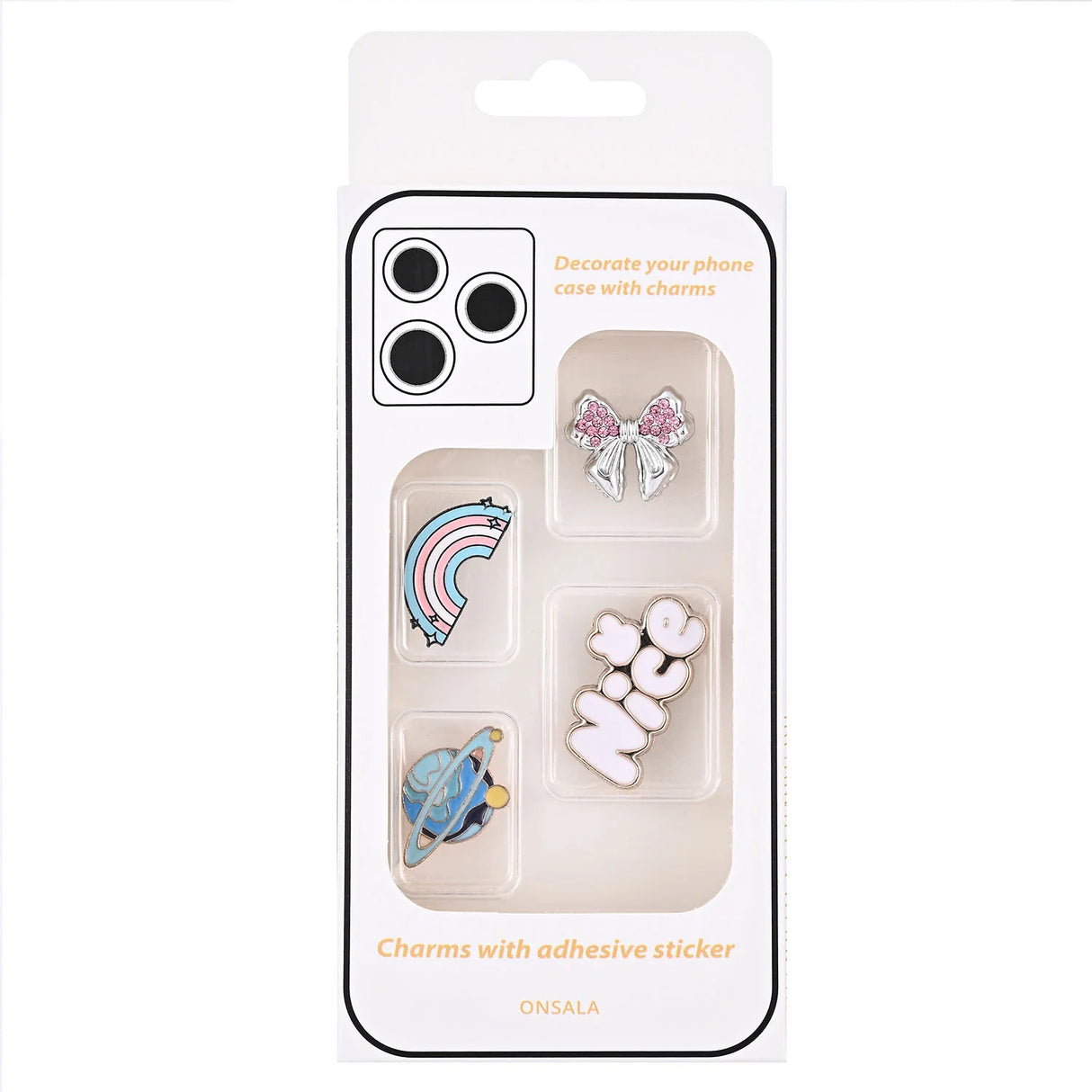Charms Pimp Your Phone Metal og Plastik 4 stk