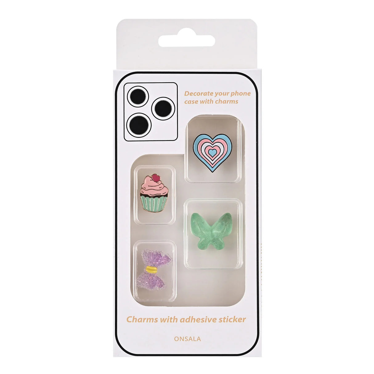 Charms Pimp Your Phone Metal og Plastik 4 stk