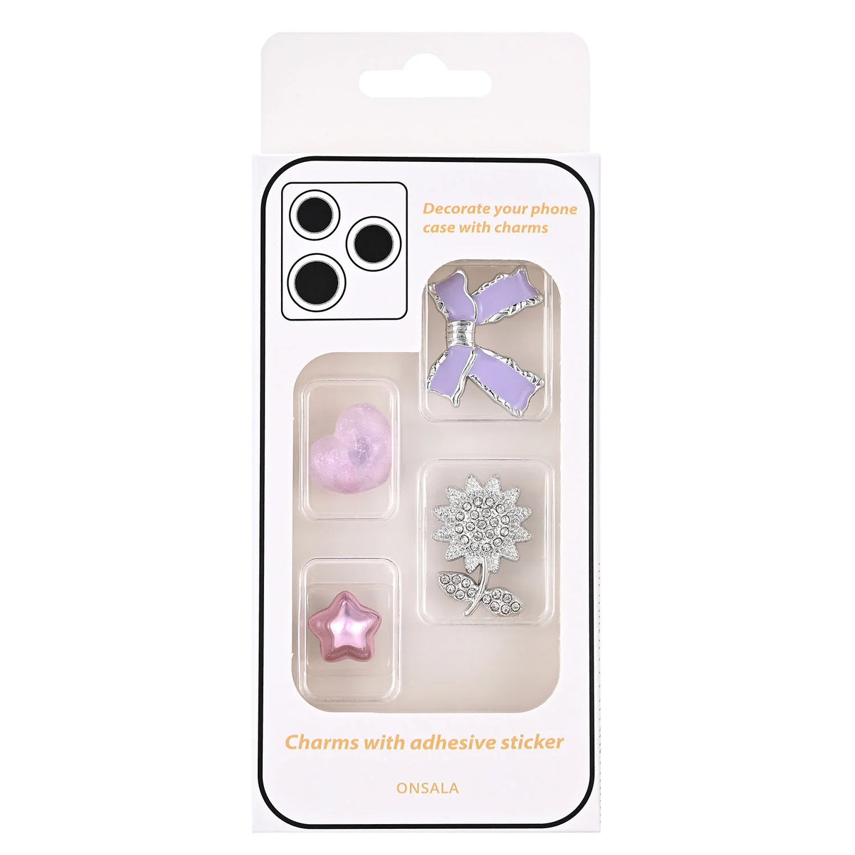 Charms Pimp Your Phone Metal og Plastik 4 stk