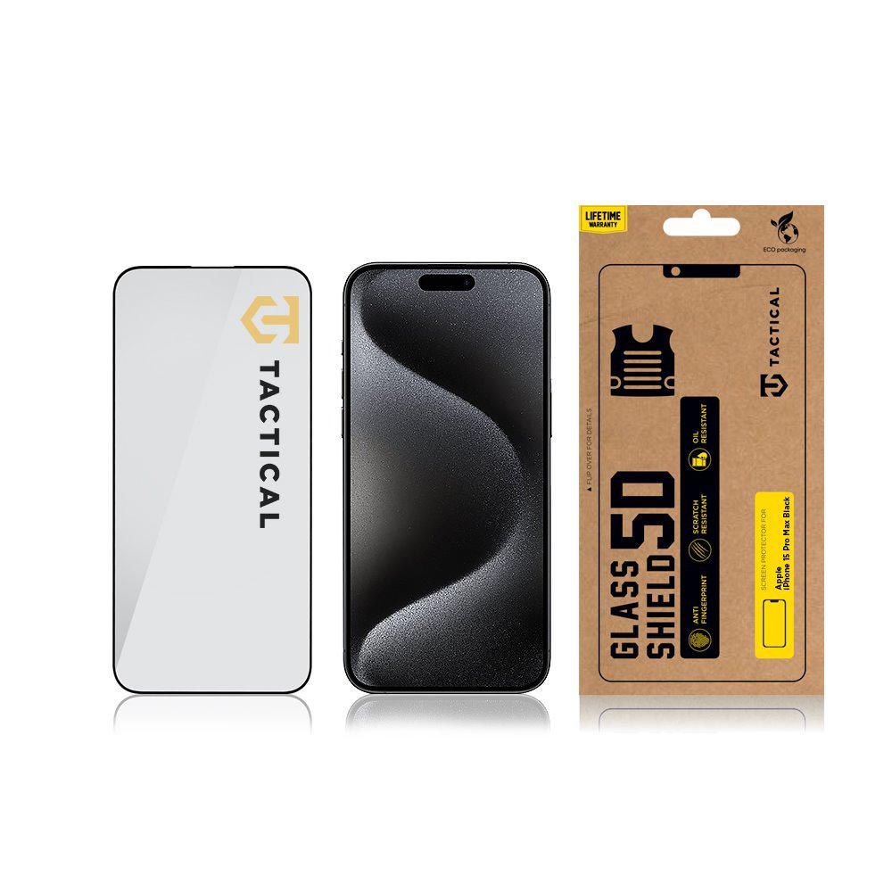 Tactical Glass Shield 5D for Apple iPhone 15 Pro Max Black