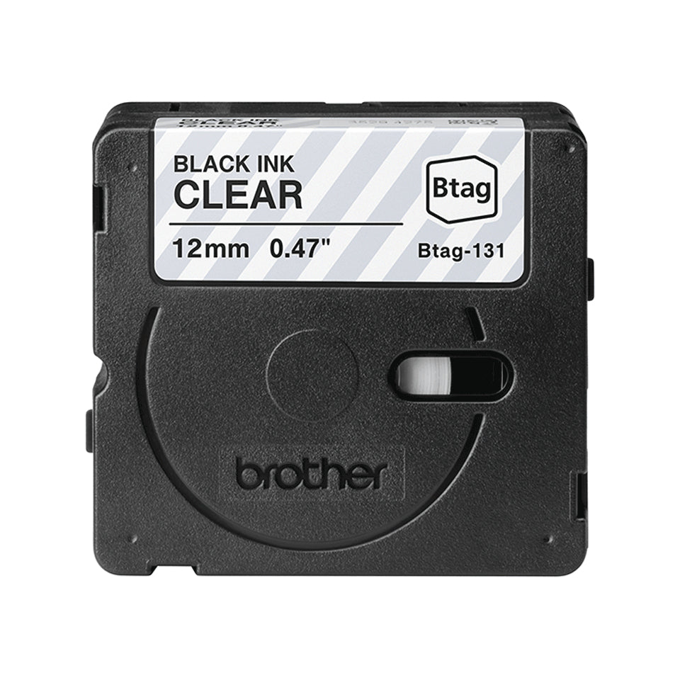 Brother BTAG-131 etiketbånd Sort på transparant