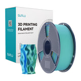 Sunlu PLA+ Silke dobbeltfarvet filament (blågrøn)