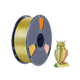 Sunlu PLA+ silke trefarvet filament (rødt, gult og grønt)