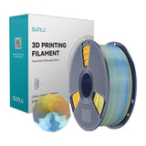 Sunlu PLA+ Silkeforth-farvefilament (blå-purpur-orange-gul)