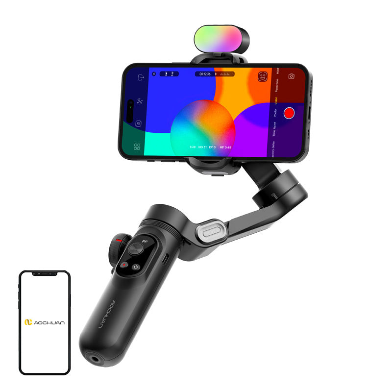 AOCHUAN X Pro Gimbal med RGB-belysning (sort)