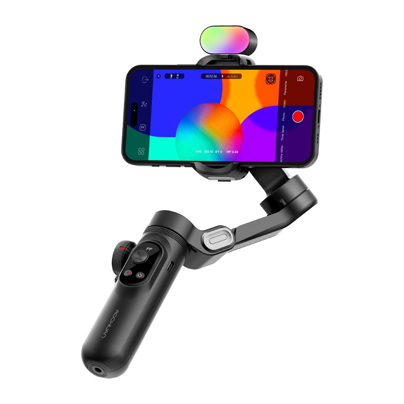 AOCHUAN X Pro Gimbal med RGB-belysning (sort)