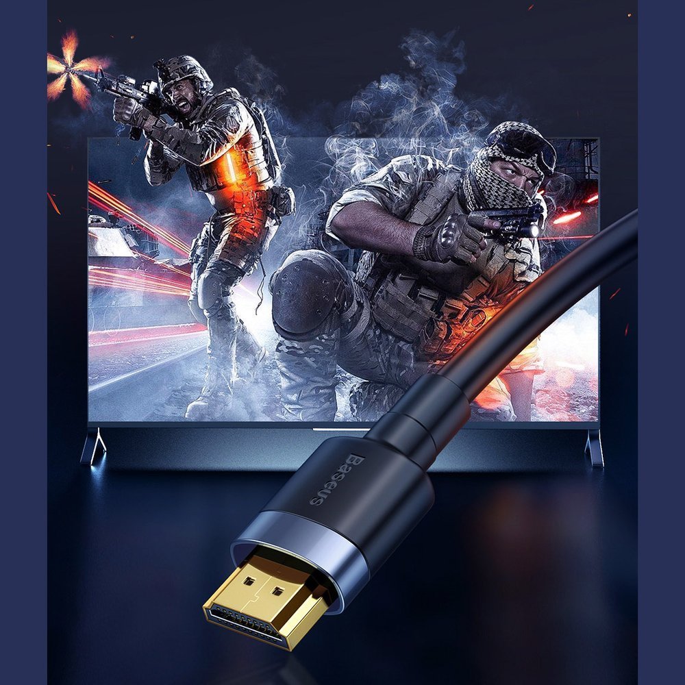 Baseus Cafule HDMI / HDMI 2.0 4K 60 Hz 3D 18 Gbps kabel 3 m - sort