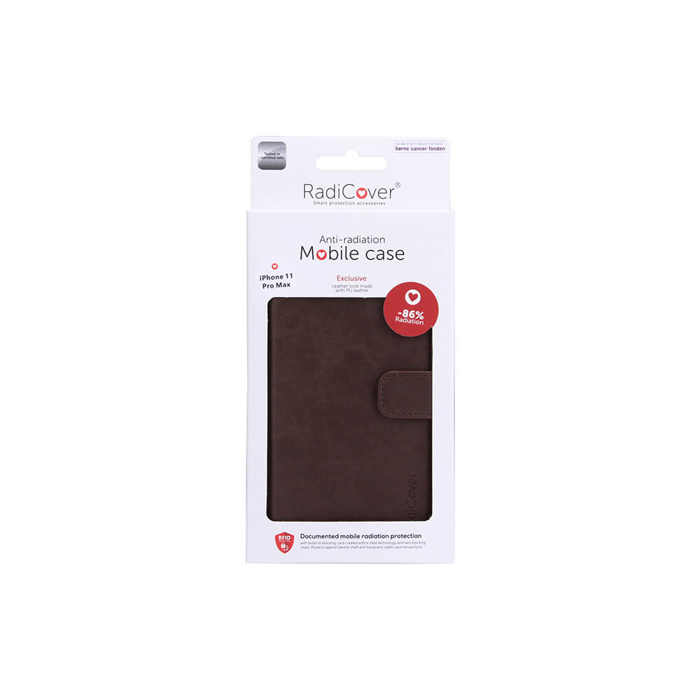 Radicover Strålingsbeskyttelse Wallet Pu I Phone 11 Pro Max Flipcover Brun
