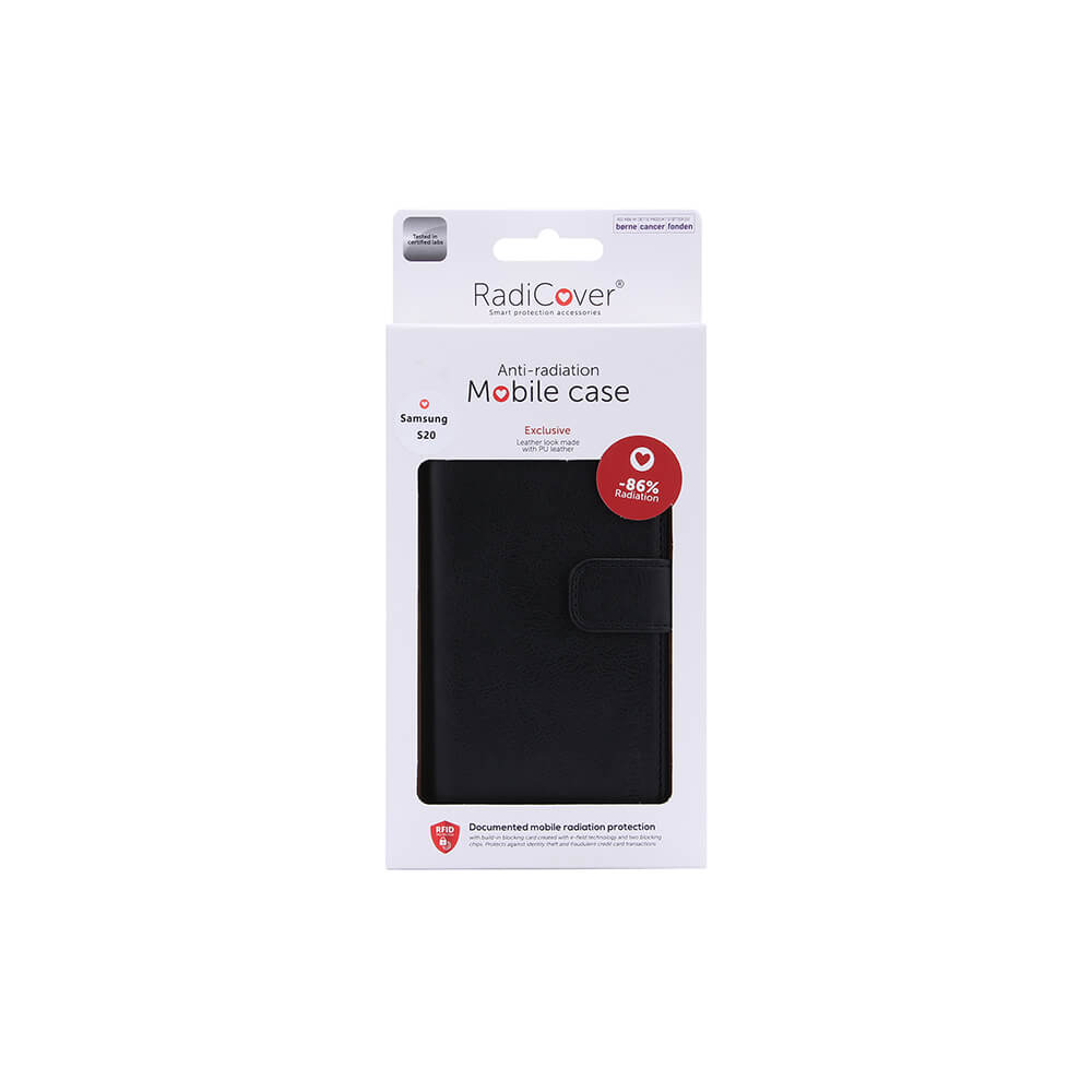 Radicover Strålingsbeskyttelse Wallet Pu Samsung Galaxy S20 Flipcover Sort
