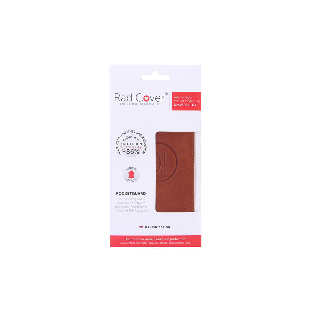 Radicover Strålingsbeskyttelse Pocket Guard Læder Universal 6,4" Brun
