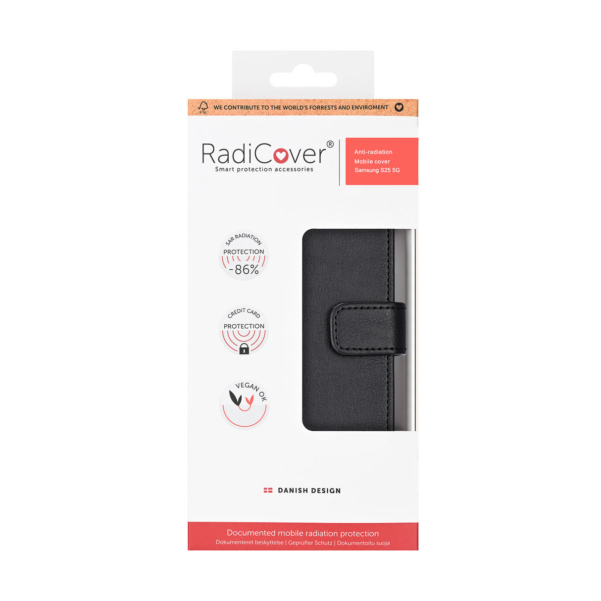 Radicover Flipcov Anti Radi Rfid 3 Card Samsung S25 5 G Black Pu