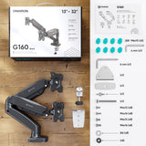ONKRON G160-B monitor mount / stand 81.3 cm (32") Desk Black