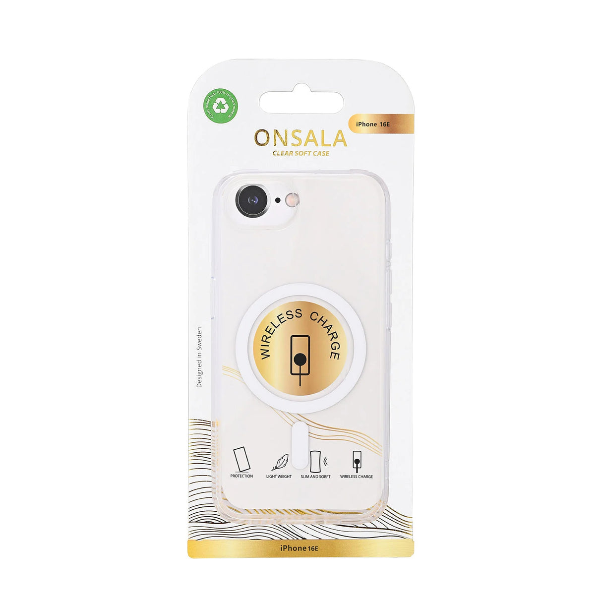 Onsala Mobilcover iPhone 16e Gennemsigtig MagSerie Klar