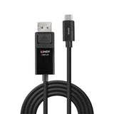 Lindy 43342 videokabel adapter 2 m USB Type-C DisplayPort Sort