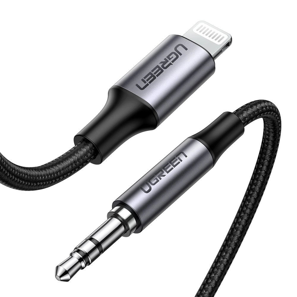 Ugreen kabel AUX MFI Lightning lydkabel - 3,5 mm mini jack 1 m grå (70509)