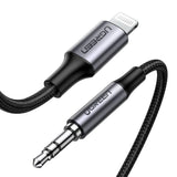 Ugreen kabel AUX MFI Lightning lydkabel - 3,5 mm mini jack 1 m grå (70509)