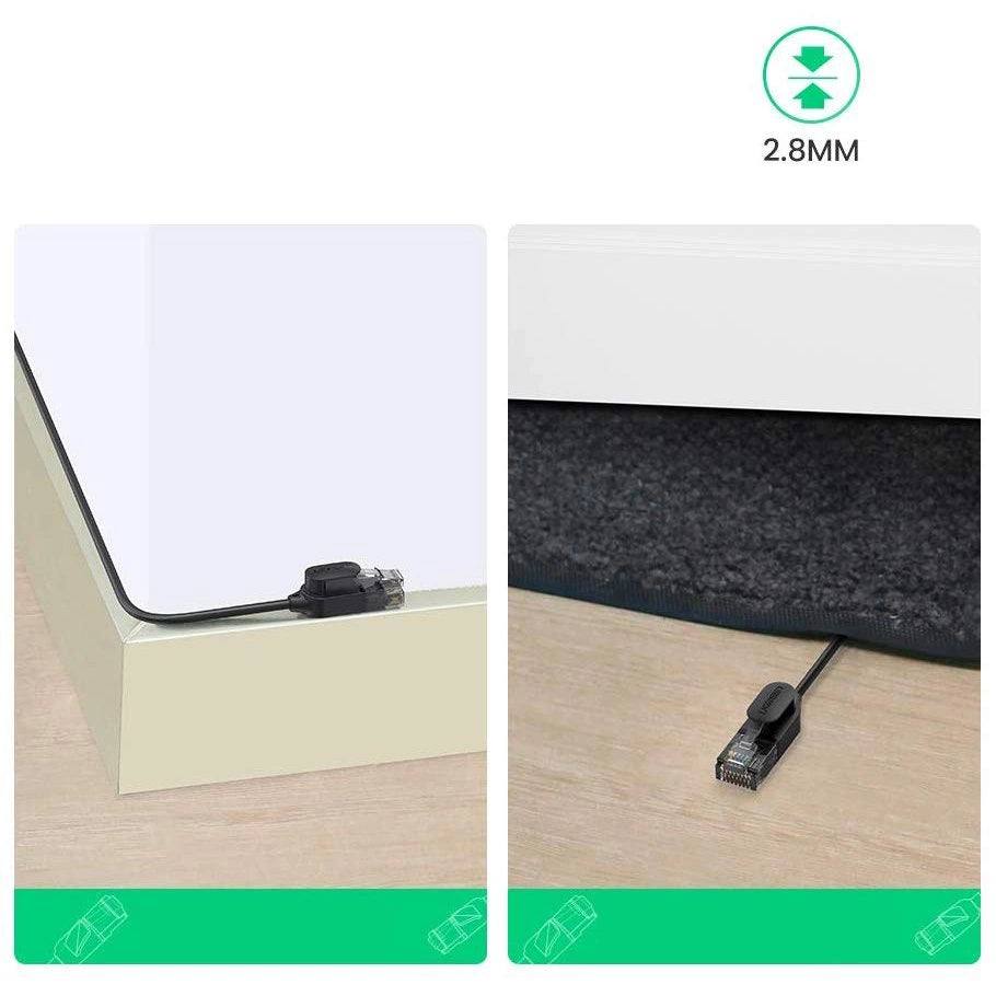Ugreen kabel internet netværk kabel Ethernet patchcord RJ45 Cat 6A UTP 1000Mbps 10m sort (70656)