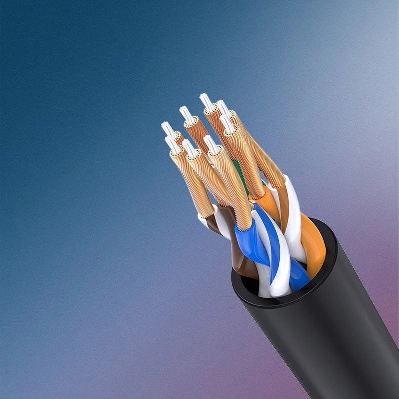 Ugreen kabel internet netværk kabel Ethernet patchcord RJ45 Cat 6A UTP 1000Mbps 10m sort (70656)