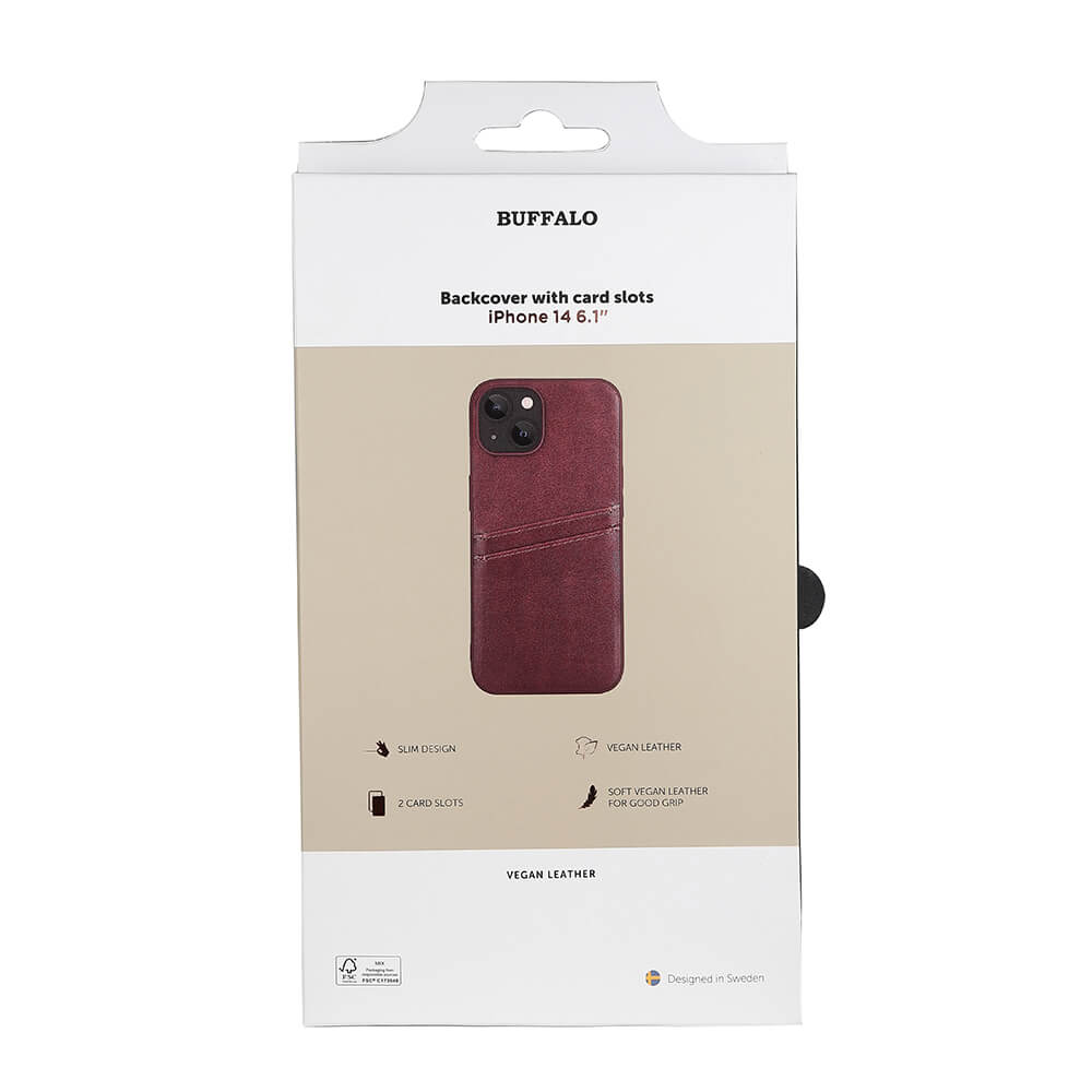 Cover PU 2 kort Brun - iPhone 13/14