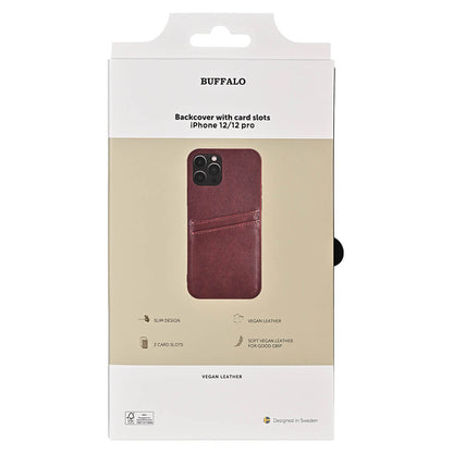 Cover PU 2 kort Brun - iPhone 12/12 Pro