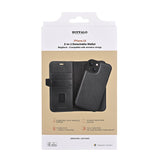 BUFFALO 2in1 Læder 3 kort MagSerie iPhone 15 Sort