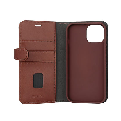 BUFFALO 2in1 Leather 3 card MagSerie iPhone 15 Brun