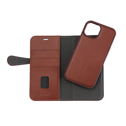 BUFFALO 2in1 Leather 3 card MagSerie iPhone 15 Brun