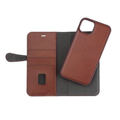 BUFFALO 2in1 Leather 3 card MagSerie iPhone 15 Plus Brun