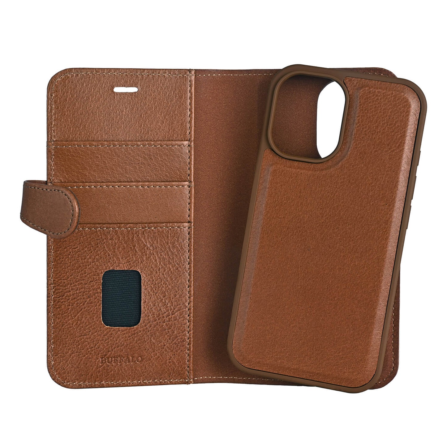 BUFFALO 2in1 Leather 3 card MagSeries iPhone 16 Brown