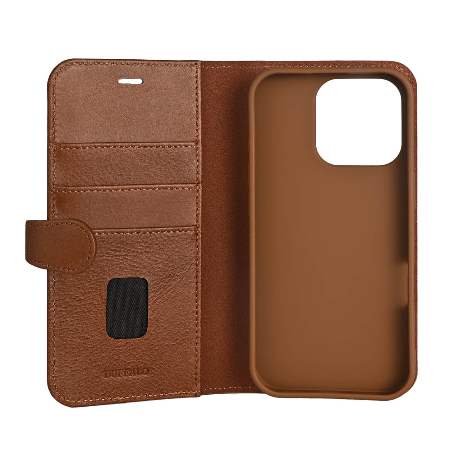 BUFFALO 2in1 Leather 3 card MagSeries iPhone 16 Pro Brown