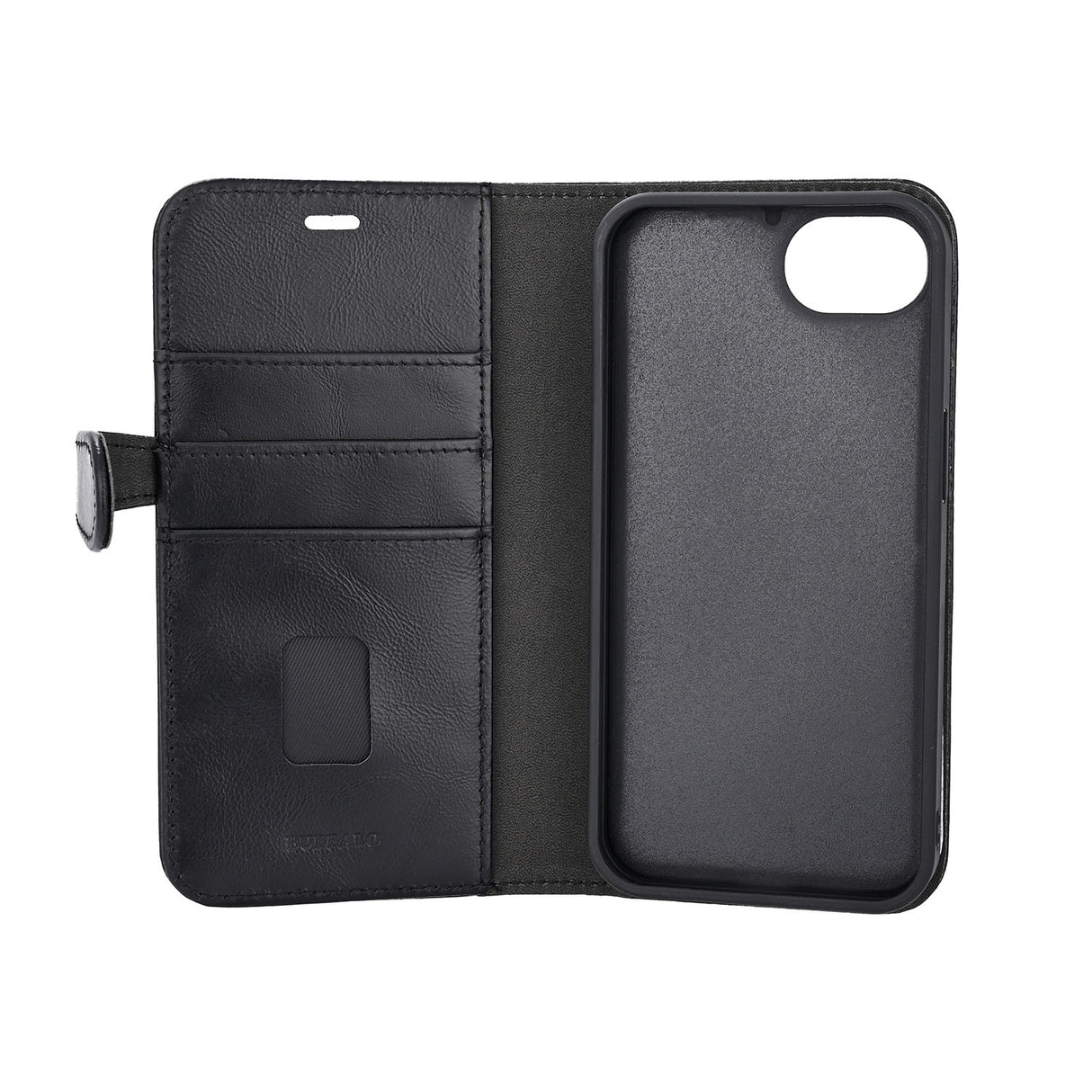 Wallet iPhone 16e 2i1 Læder 3 Kort MagSeries Sort