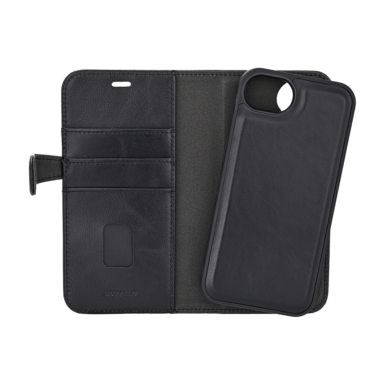 Wallet iPhone 16e 2i1 Læder 3 Kort MagSeries Sort