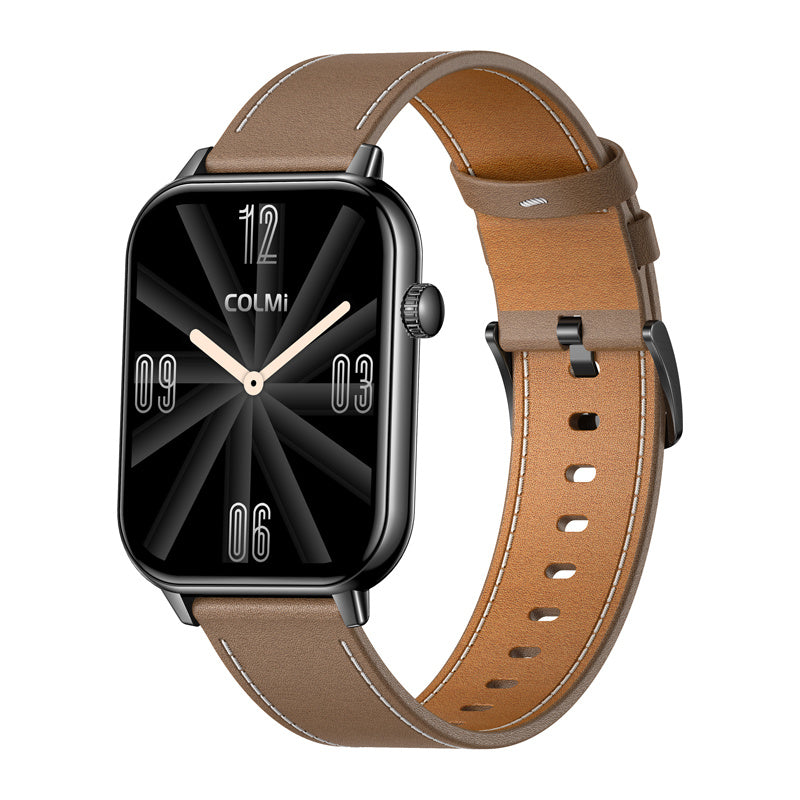 COLMI C28 Smartwatch   Sort + brunt læderrem