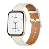COLMI C28 Smartwatch i guld med hvidt læderrem