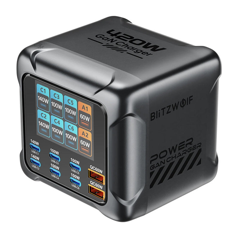 Blitzwolf BW-S33 420W oplader, 8 porte