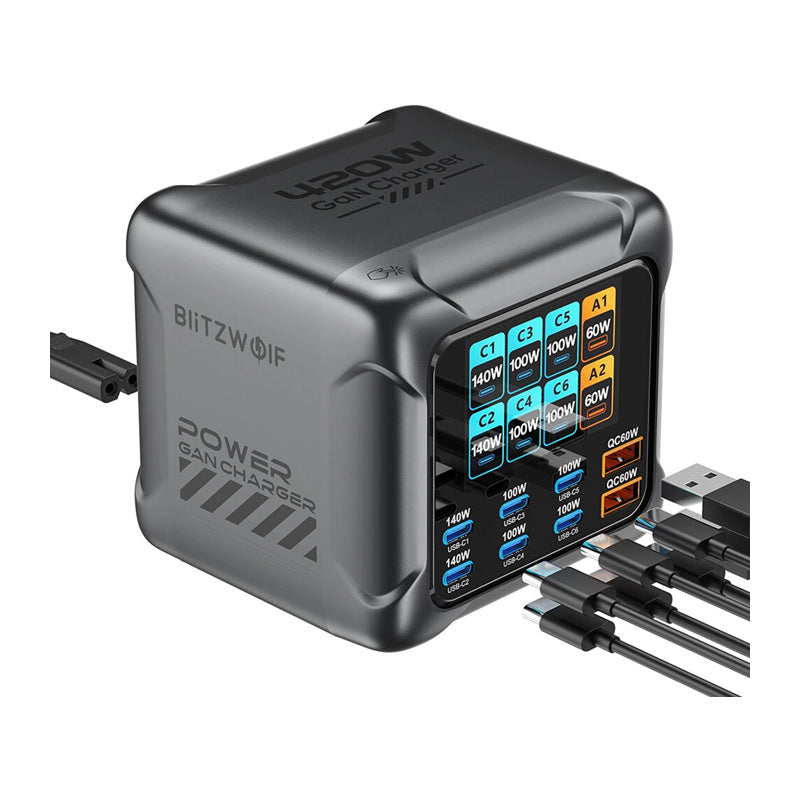 Blitzwolf BW-S33 420W oplader, 8 porte