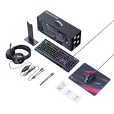 Onikuma TZ5008 5-i-1 Gaming Set: Tastatur + Mus + Headset + Mouse Pad + Stativ