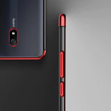Clear Color Case Gel TPU Galvaniseret ramme Cover til Xiaomi Redmi 8A sort