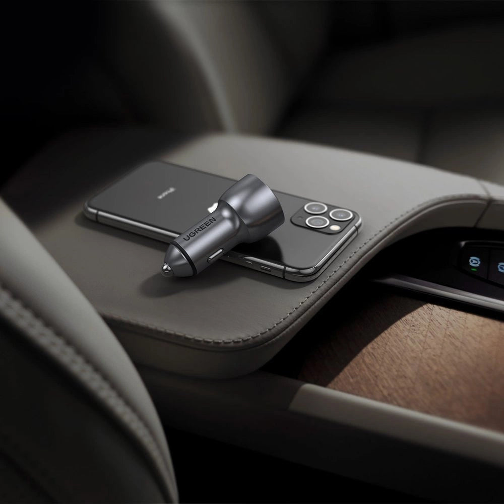 Ugreen Car Charger USB / USB Type C Quick Charge 3.0 Power Delivery 36W 3A Grå (CD213 60980)