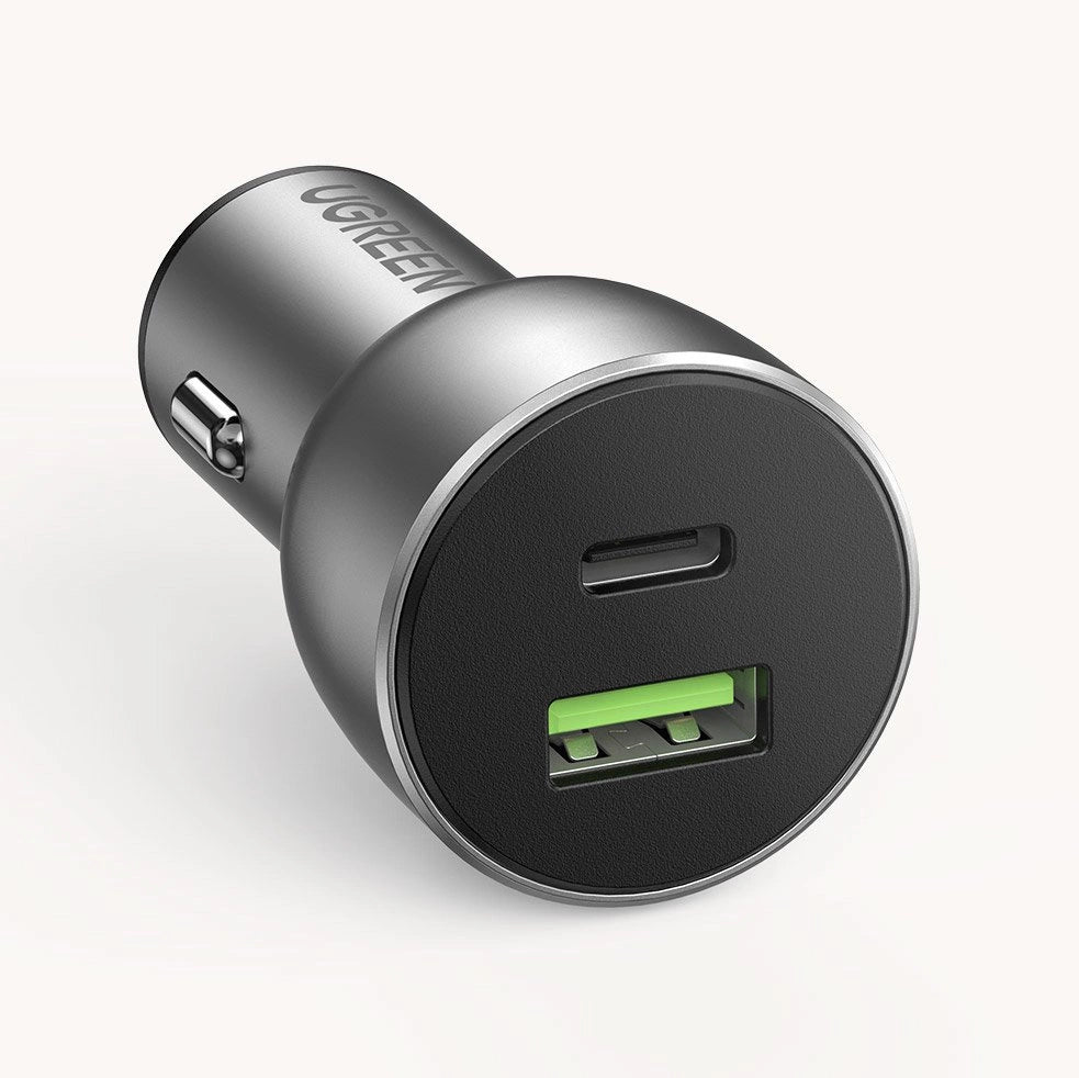 Ugreen Car Charger USB / USB Type C Quick Charge 3.0 Power Delivery 36W 3A Grå (CD213 60980)