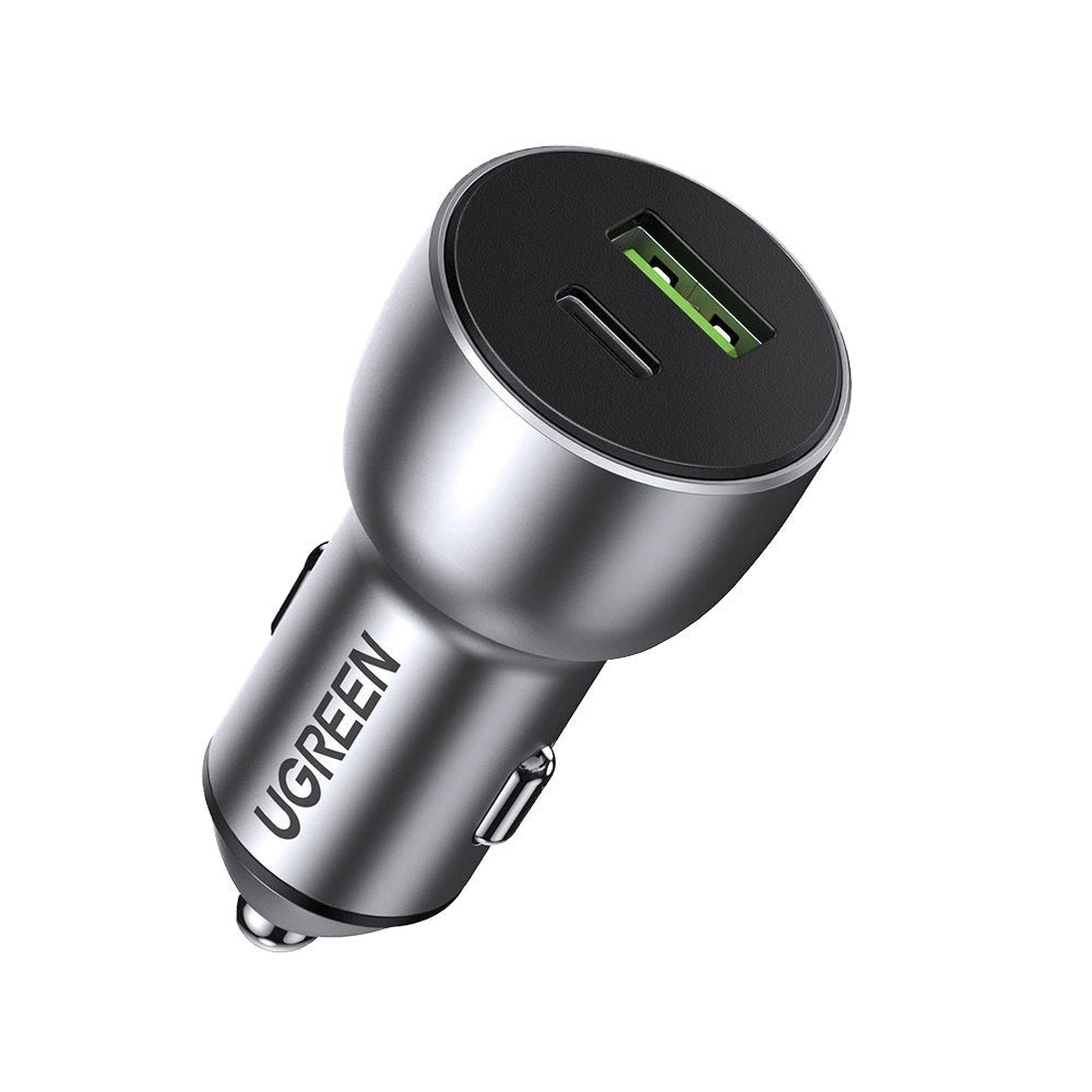 Ugreen Car Charger USB / USB Type C Quick Charge 3.0 Power Delivery 36W 3A Grå (CD213 60980)
