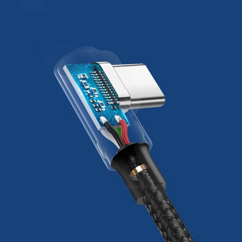 Grønne vinklede USB - USB Type C Quick Charge 3.0 QC3.0 3 A 2 m grå (US176 20857)