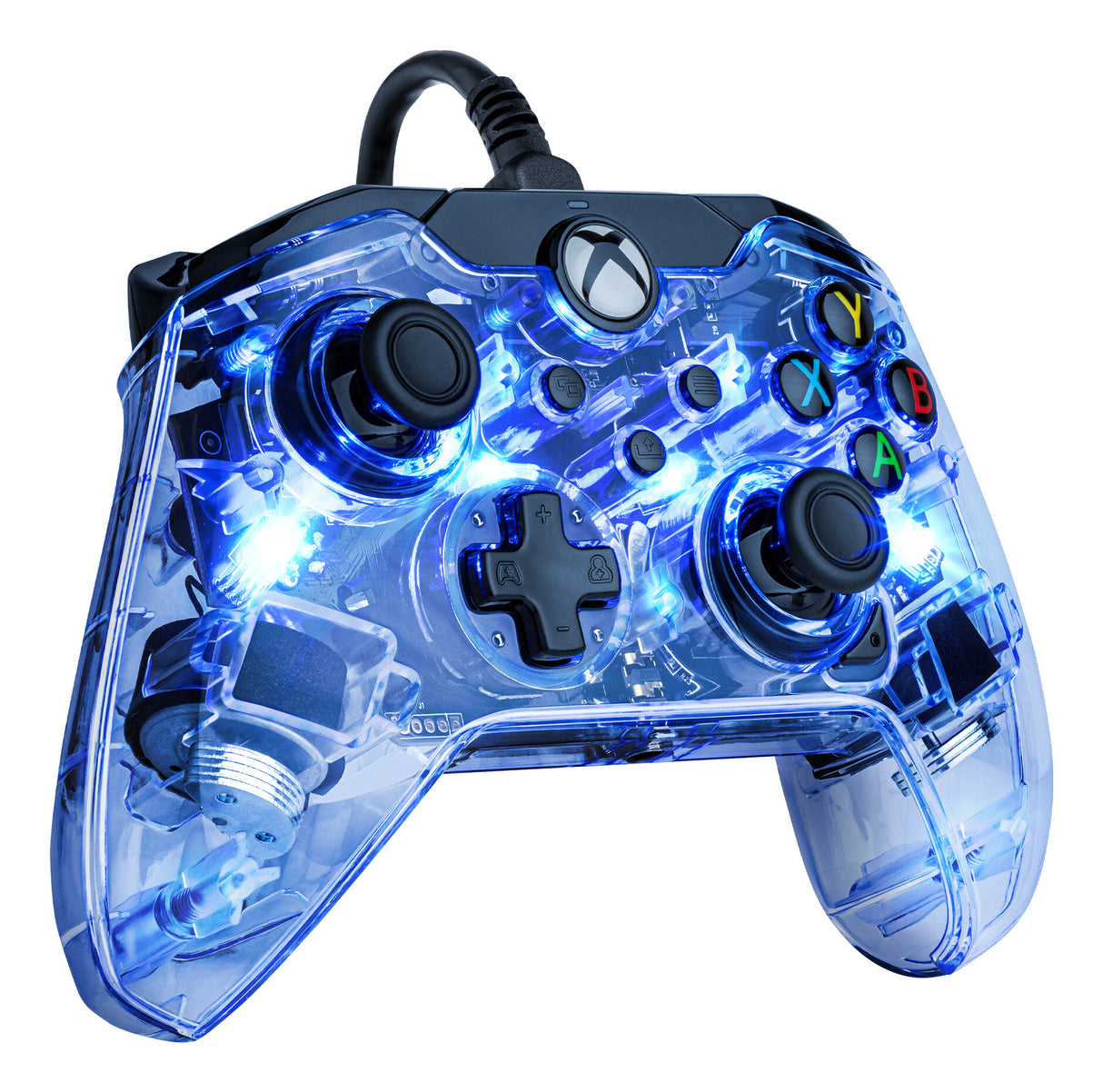 PDP Afterglow Sort, Blå, Transparent USB Gamepad Analog/digital Xbox One, Xbox Series S, Xbox Series X