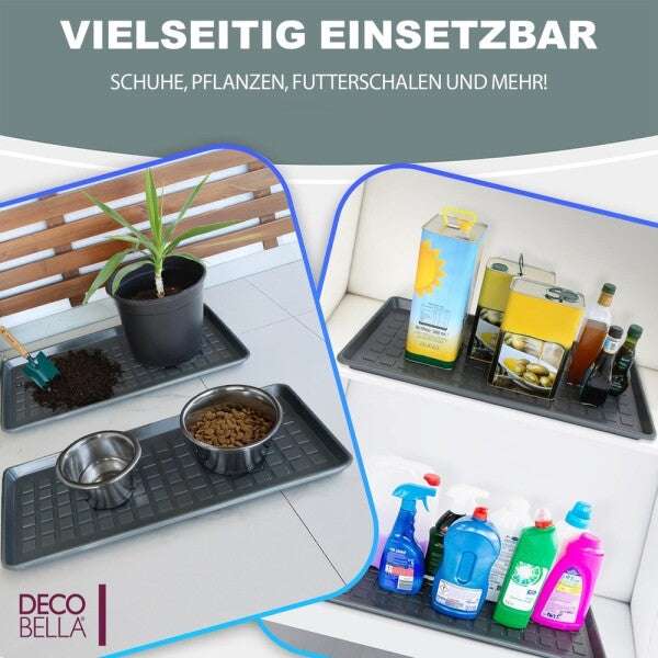 DECOBELLA 1 stk. skoafløb | Skobakke grå | 70x35x3 cm skobakke