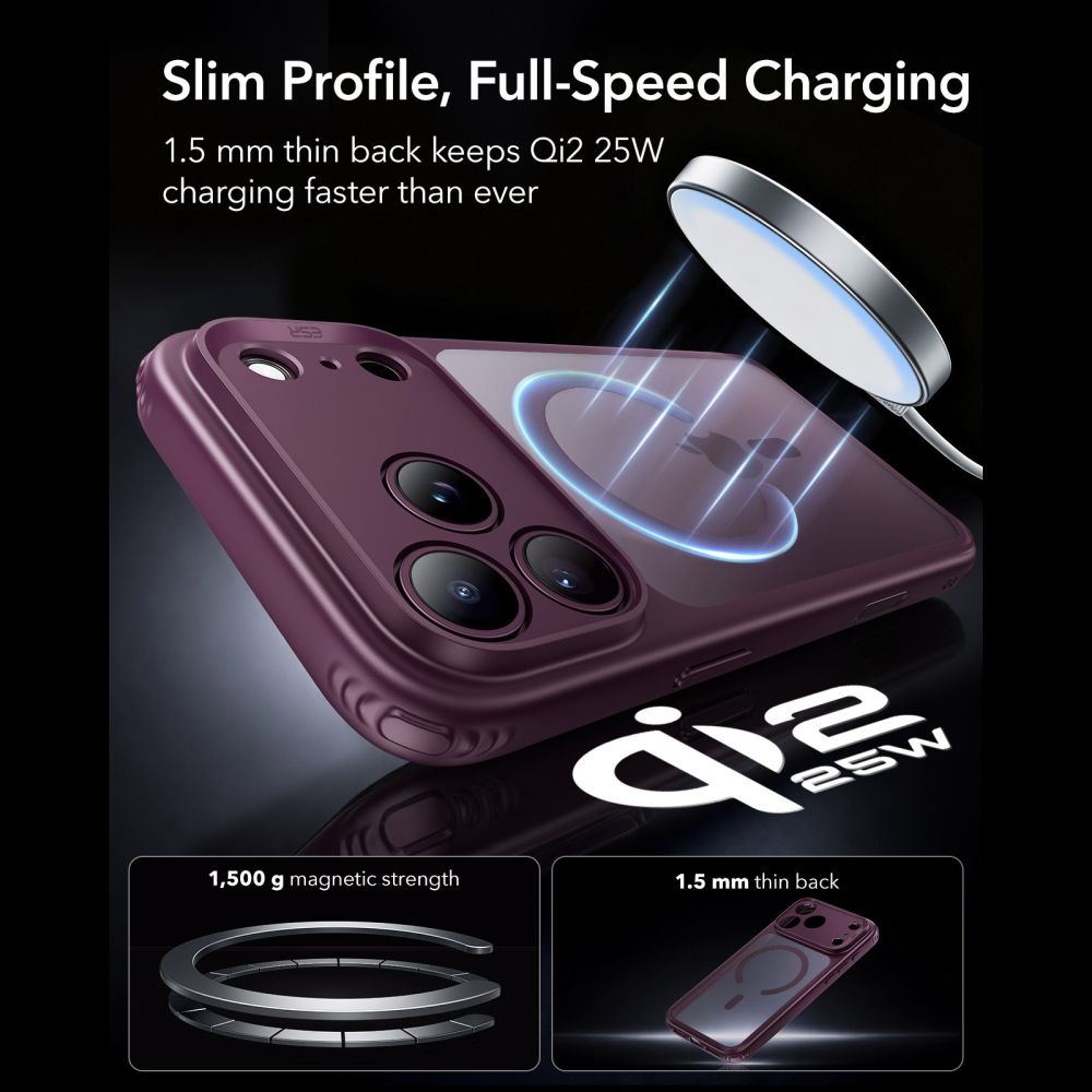 Esr Classic Hybrid Magsafe Iphone 17 Pro Max / 18 Pro Max Frosted Deep Burgundy