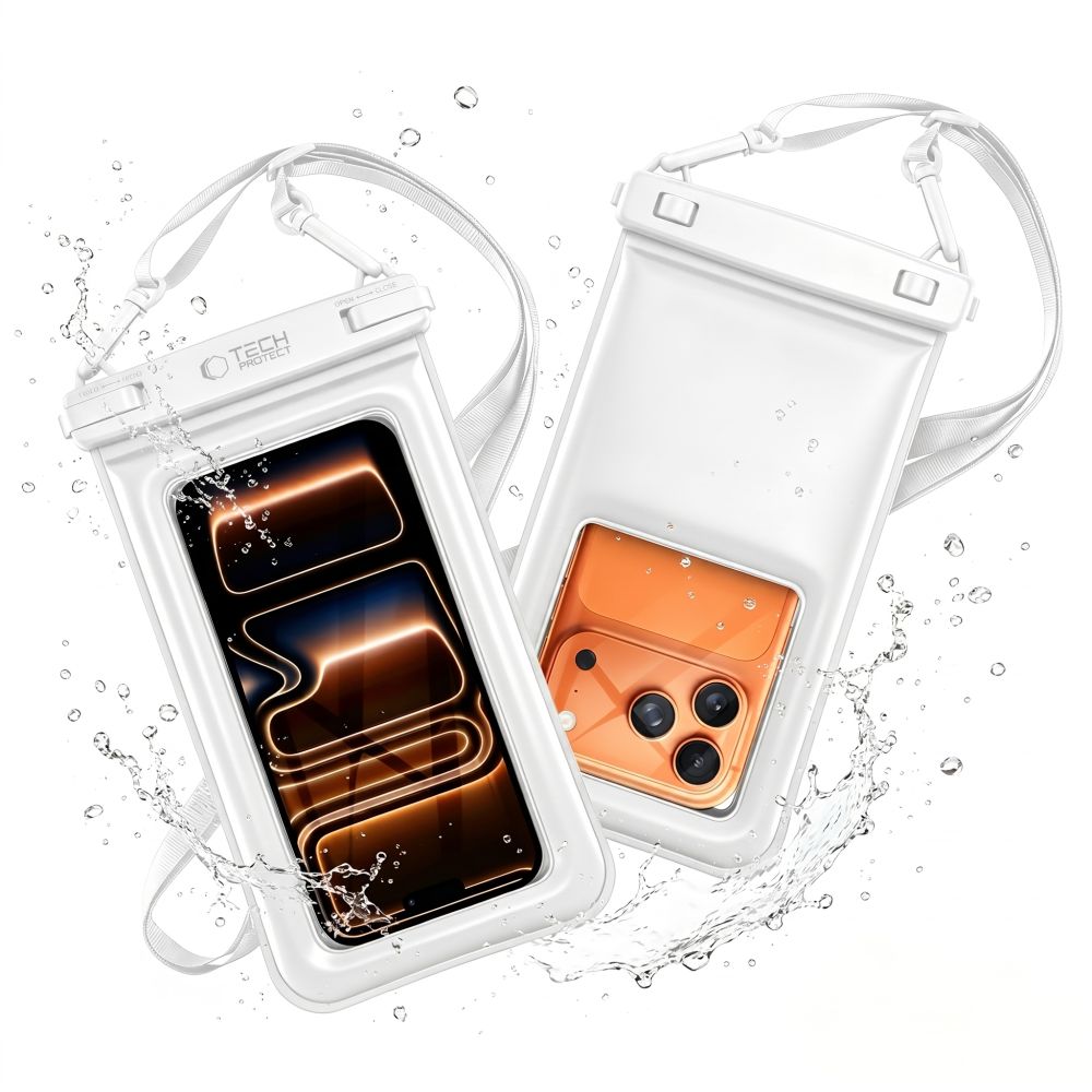 Tech Protect Uwc7 Universal Vandtæt Flydende Etui 6,9 Tommer Hvid