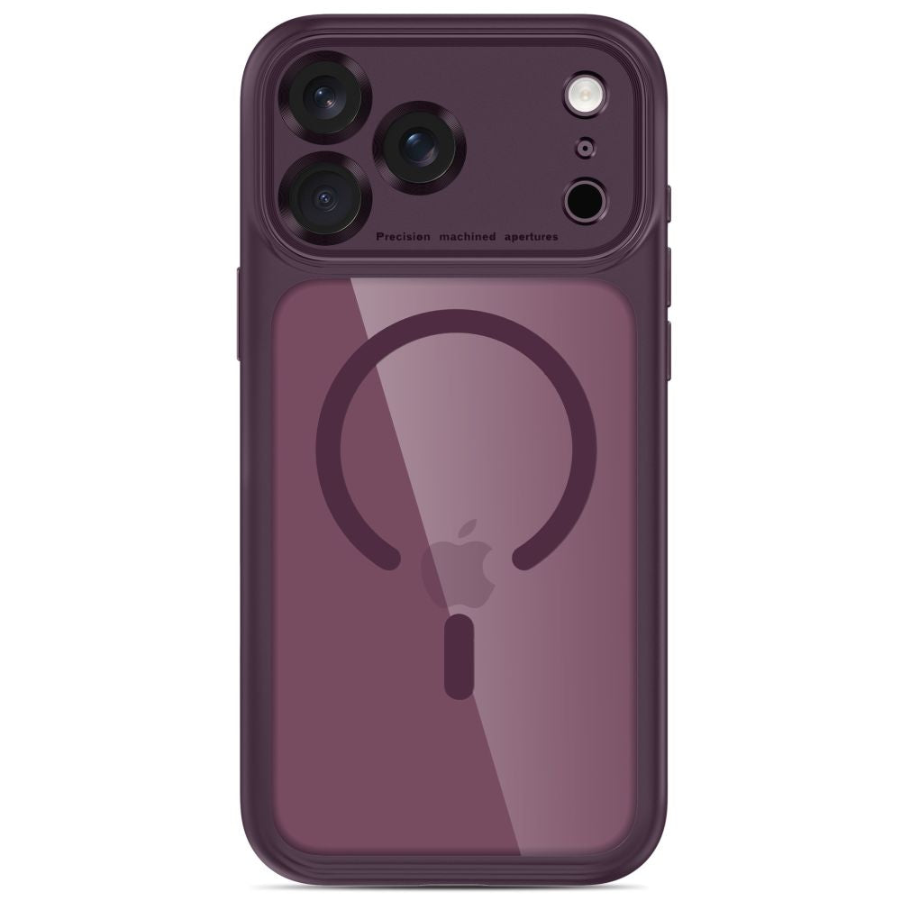 Tech Protect Magpeak Magsafe Cc Iphone 17 Pro / 18 Pro Burgundy/Clear