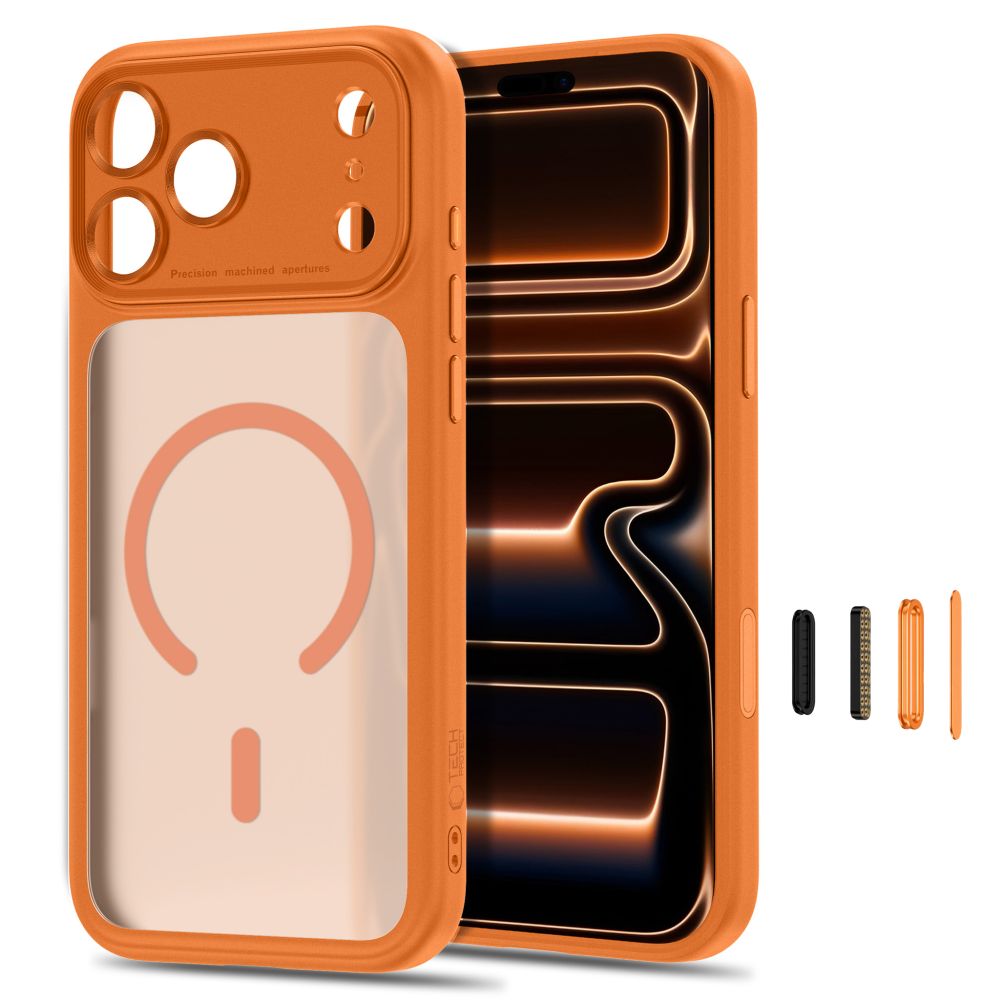 Tech Protect Magpeak Magsafe Cc Iphone 17 Pro Max / 18 Pro Max Matte Cosmic Orange